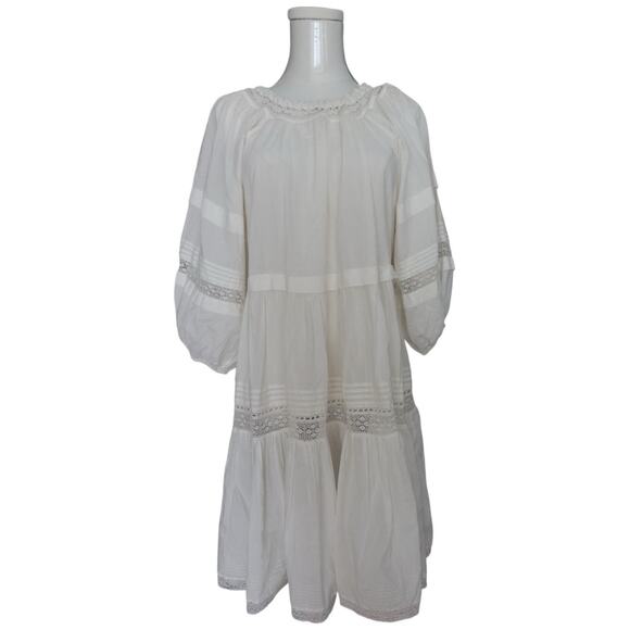 THE GREAT. The Short Nightingale Mini Dress In Cream Size 0 - Picture 5 of 14